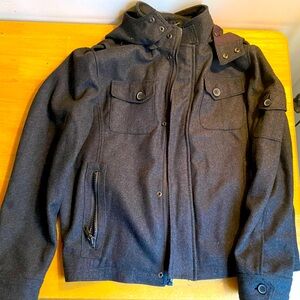 INC International Concepts Men's Charcoal Wool Blend Utility Jacket XL